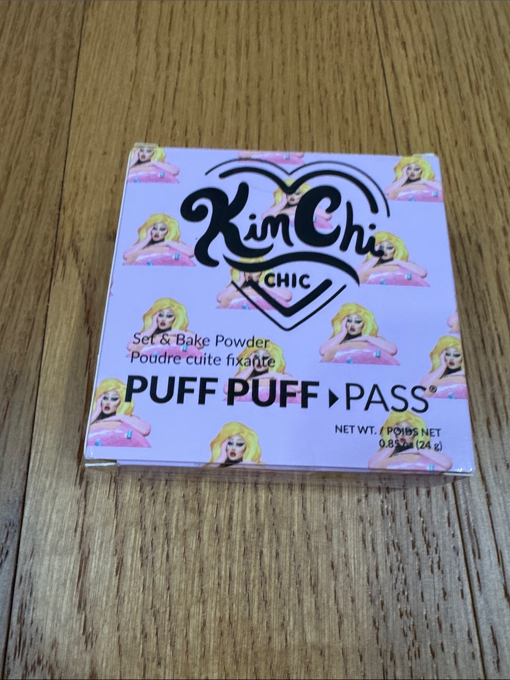 NEW KimChi Chic Beauty Puff Puff Pass Set & Bake Powder - Pink 0.85 oz